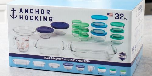 Anchor Hocking 32-Piece Glass Bakeware & Storage Set Only $20 at Walmart | Available In-Store Only