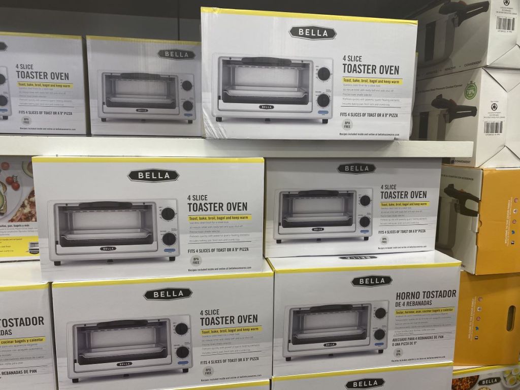stack of Bella Toaster ovens at a store