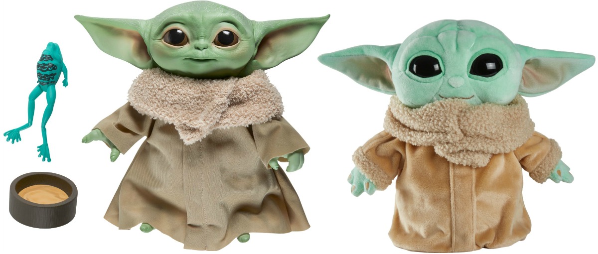 Two different Baby Yoda themed toys