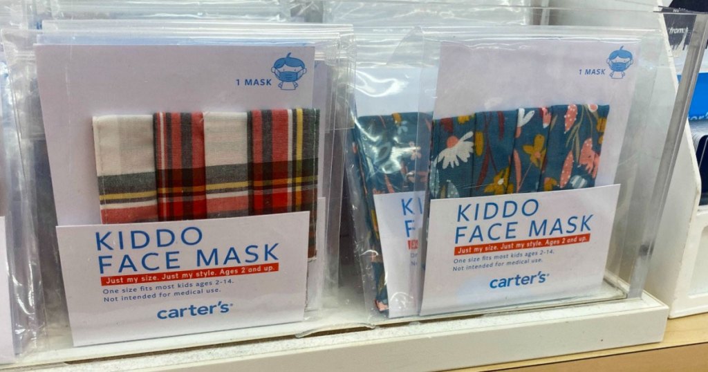 packages of carter's kids face masks on display at store