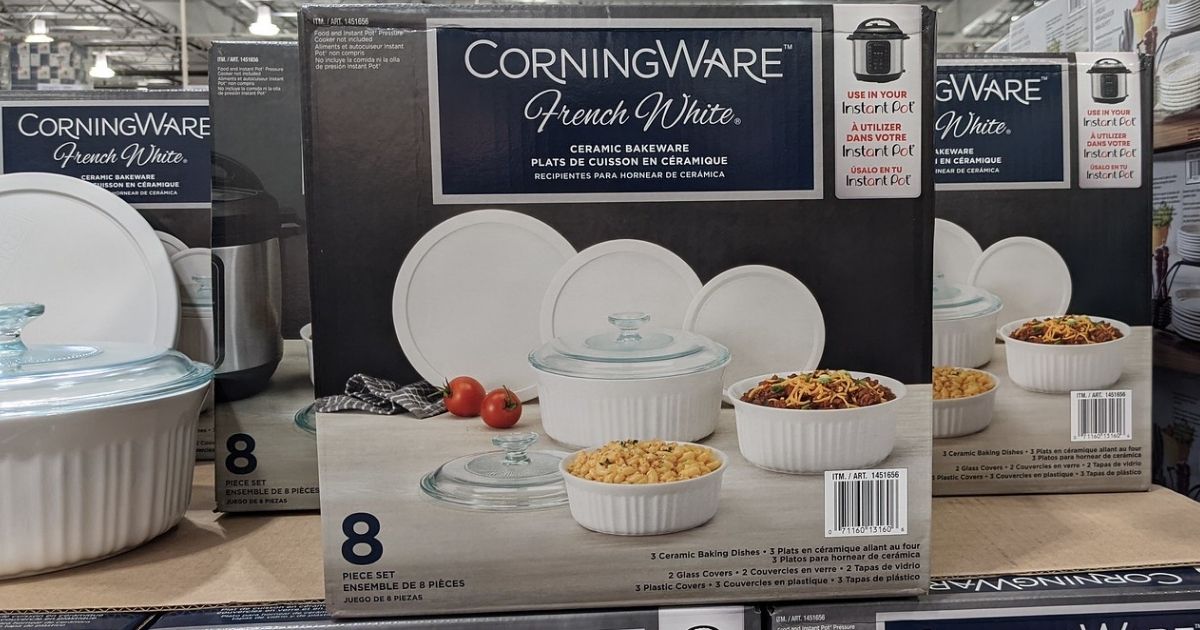 CorningWare French White 8-Piece Bakeware Set
