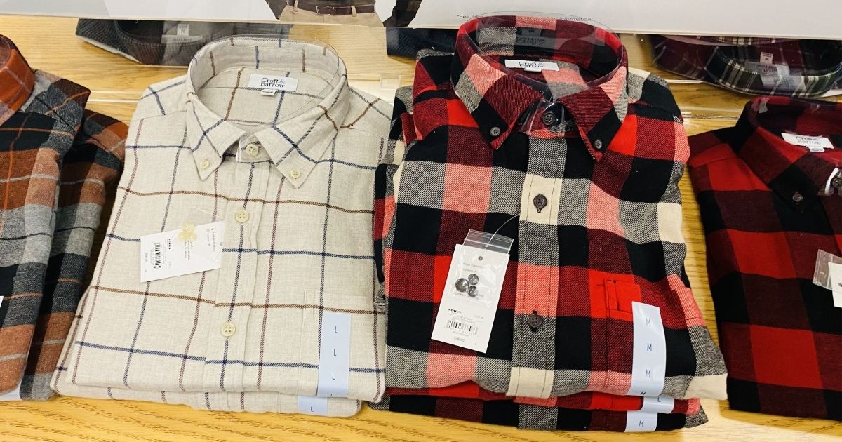 men kohl's flannel shirts