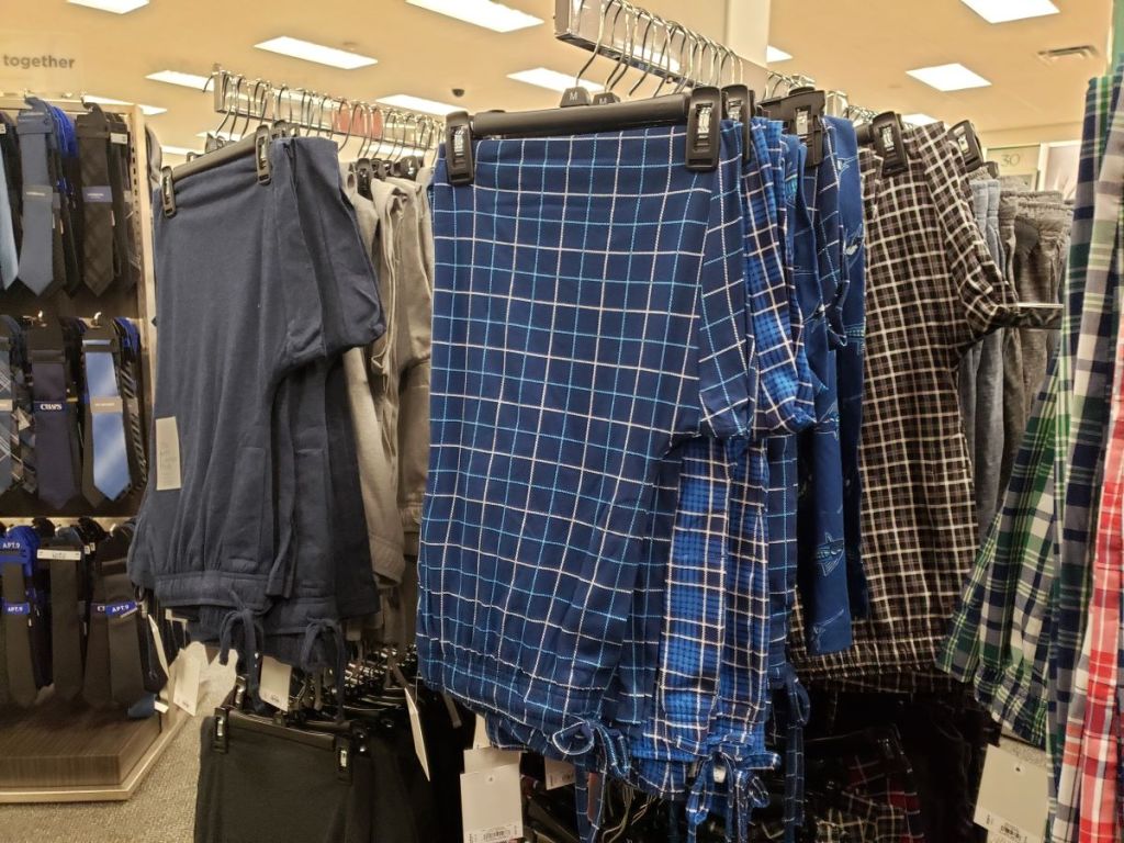 men's sleep pants on hangers at Kohl's