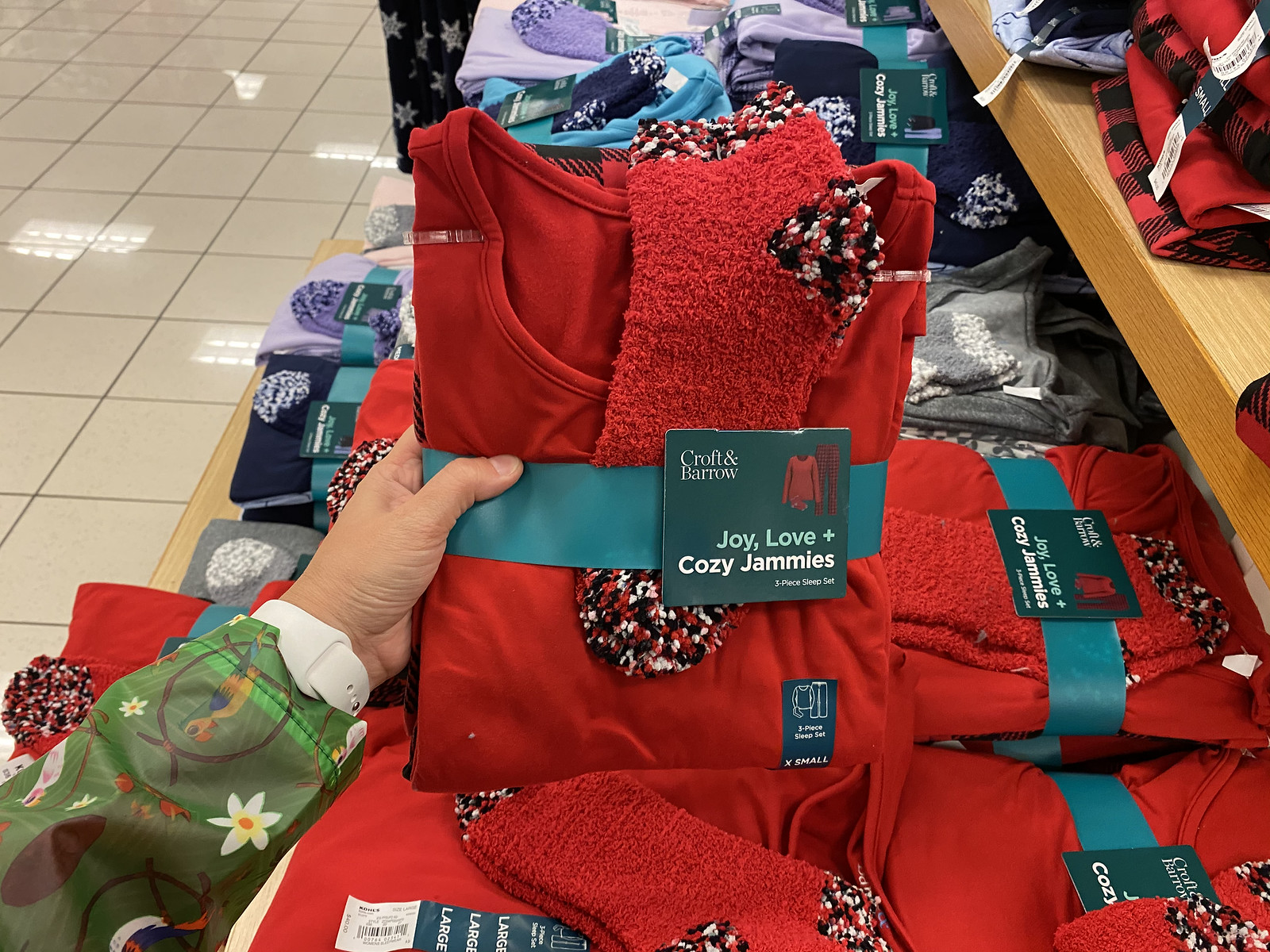 Croft Barrow Red Pajama Set with Socks