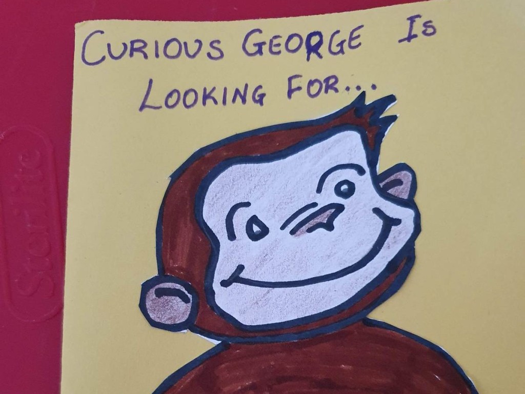 handmade curious george card