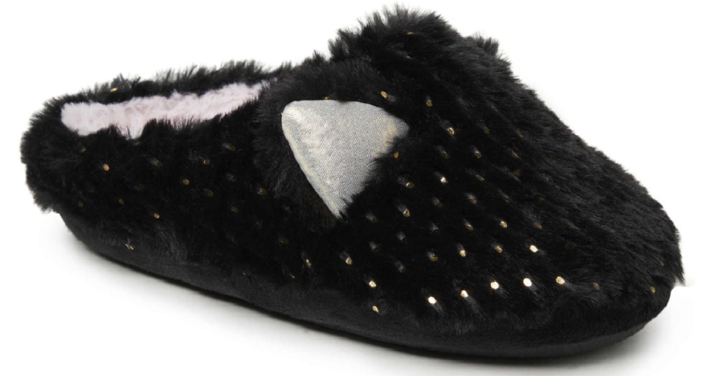dearfoams kids furry slippers