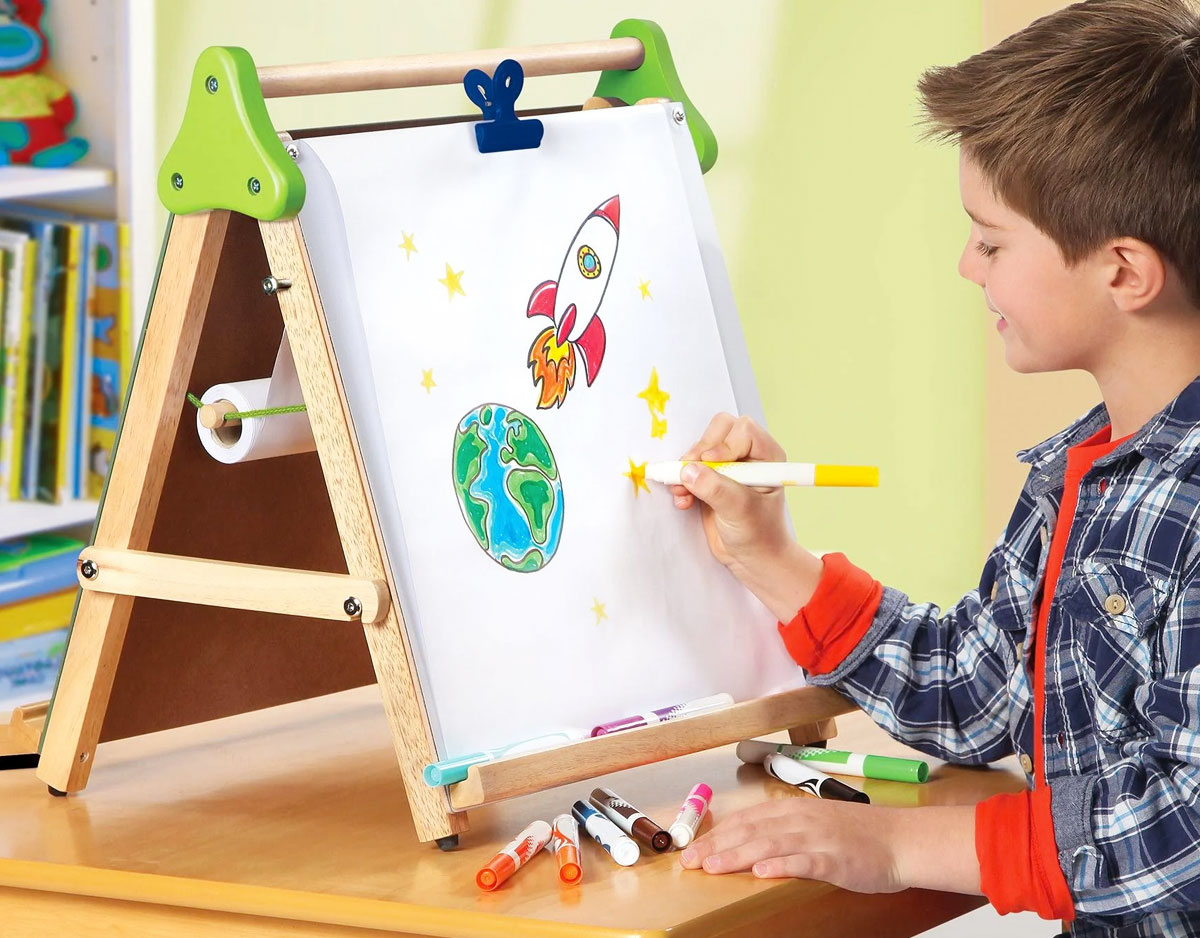Discovery Kids Tabletop Dry Erase and Chalk Easel