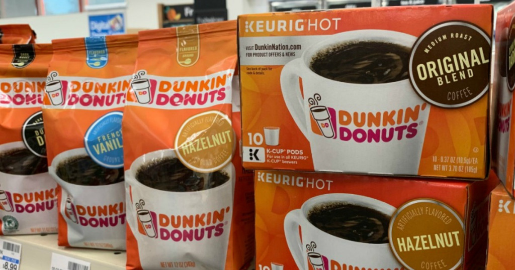 Dunkin Donuts coffee on shelf