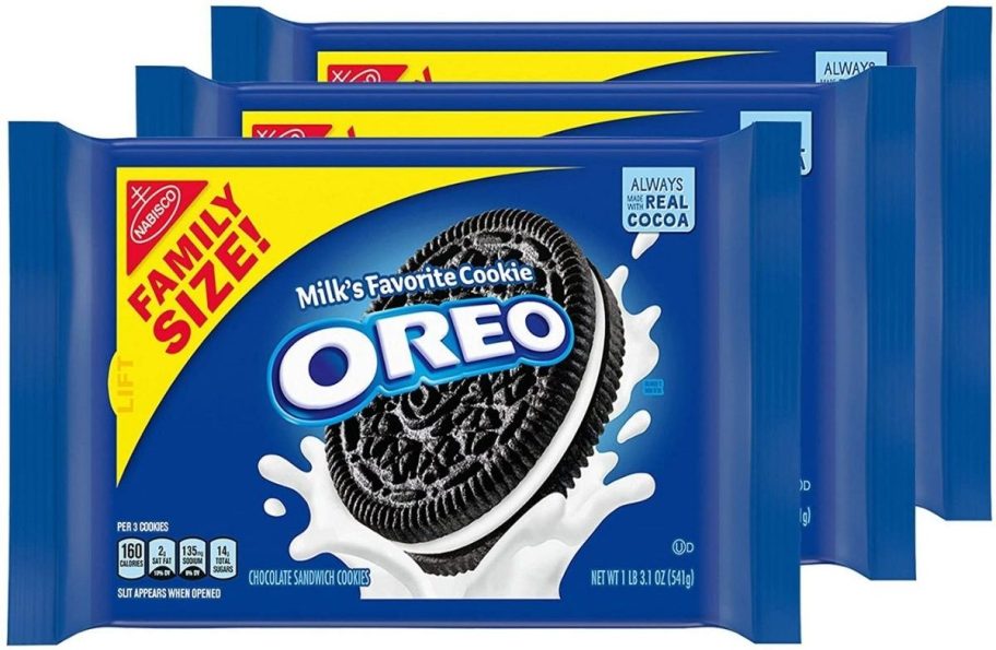 3 packs of Oreo Family Size Cookies