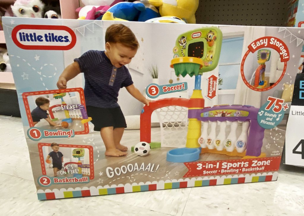 box for the little tikes sports zone sitting on floor at target