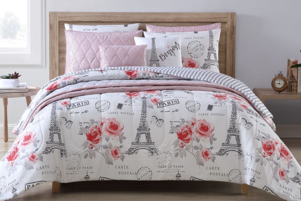 pink and white mainstays bedding