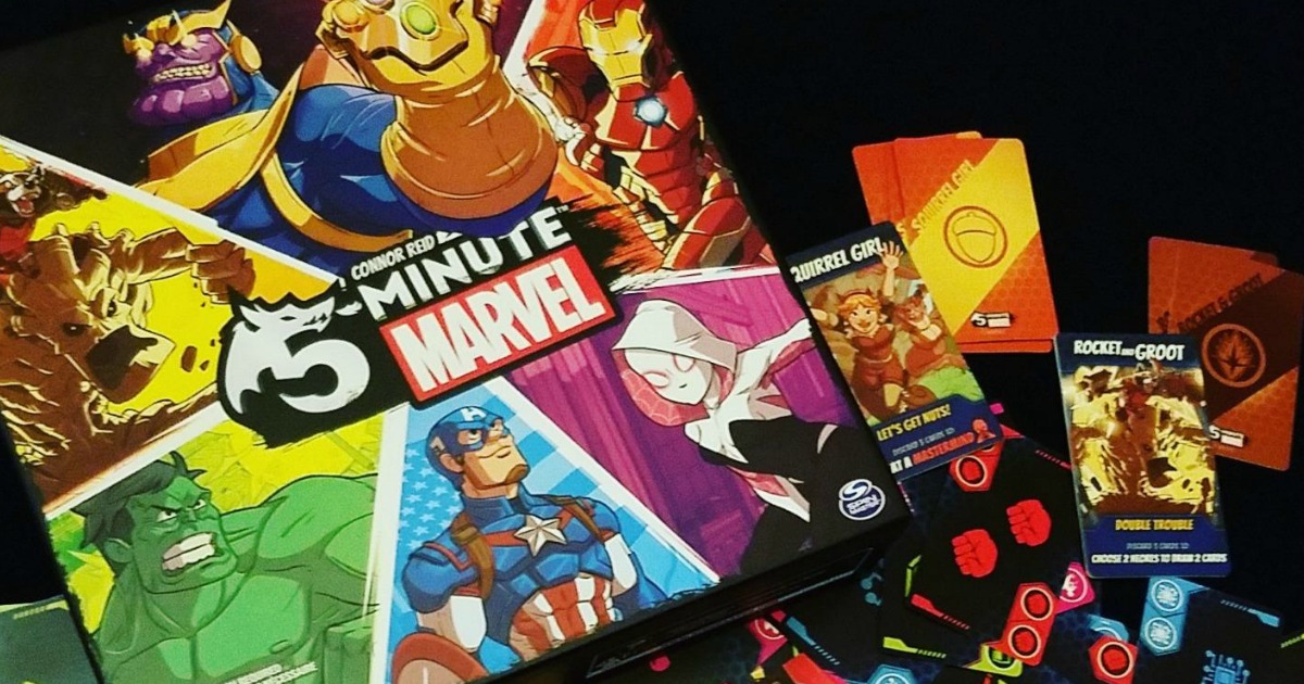 Marvel themed board game with cards