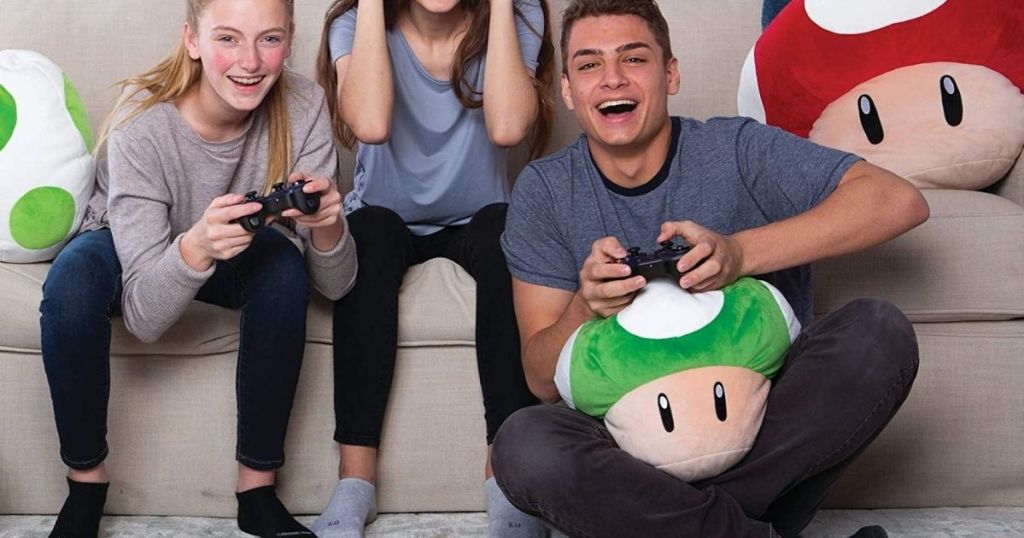 teens playing video games