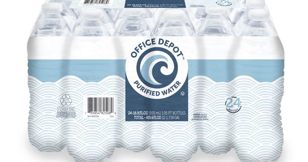 case of office depot brand bottled water