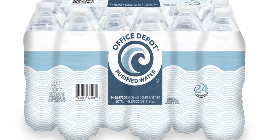 Office Depot Water Bottle 24-Pack Just $2.99 w/ Free Store Pickup
