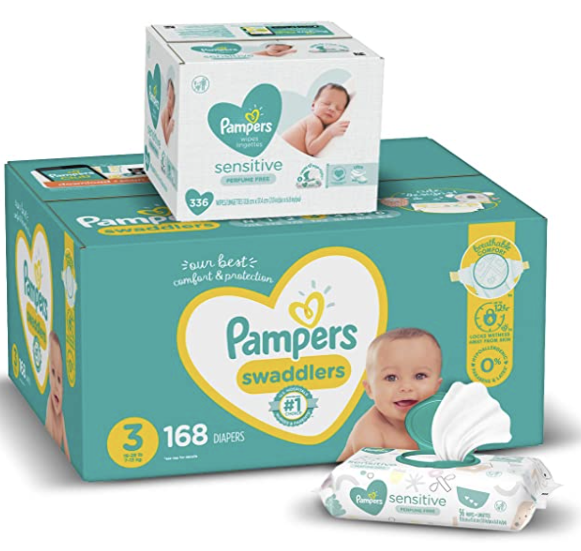 Pampers Swaddlers Diapers + Baby Wipes Bundle From $42.66 Shipped On Amazon