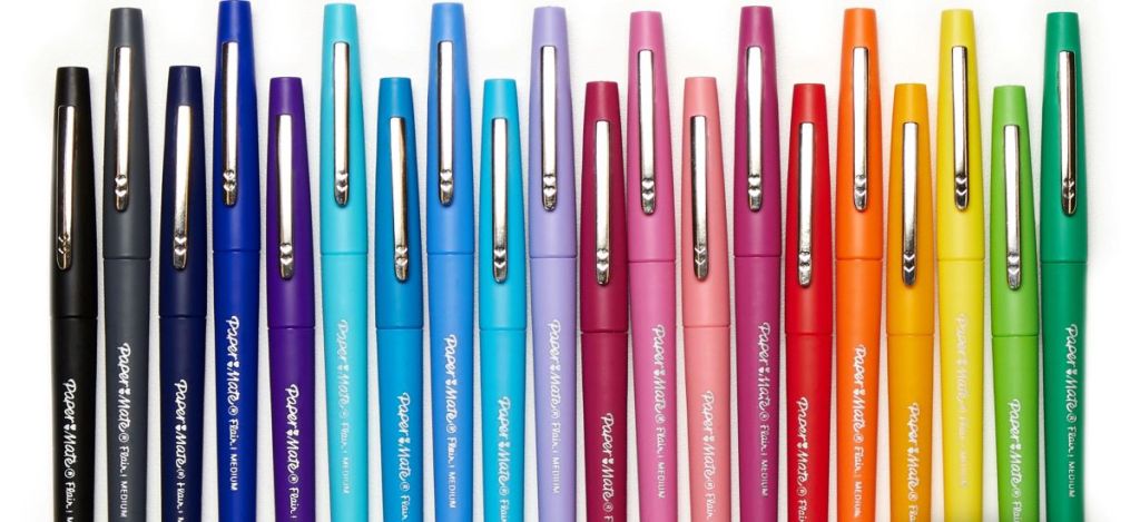 row of Paper Mate Flair Pens