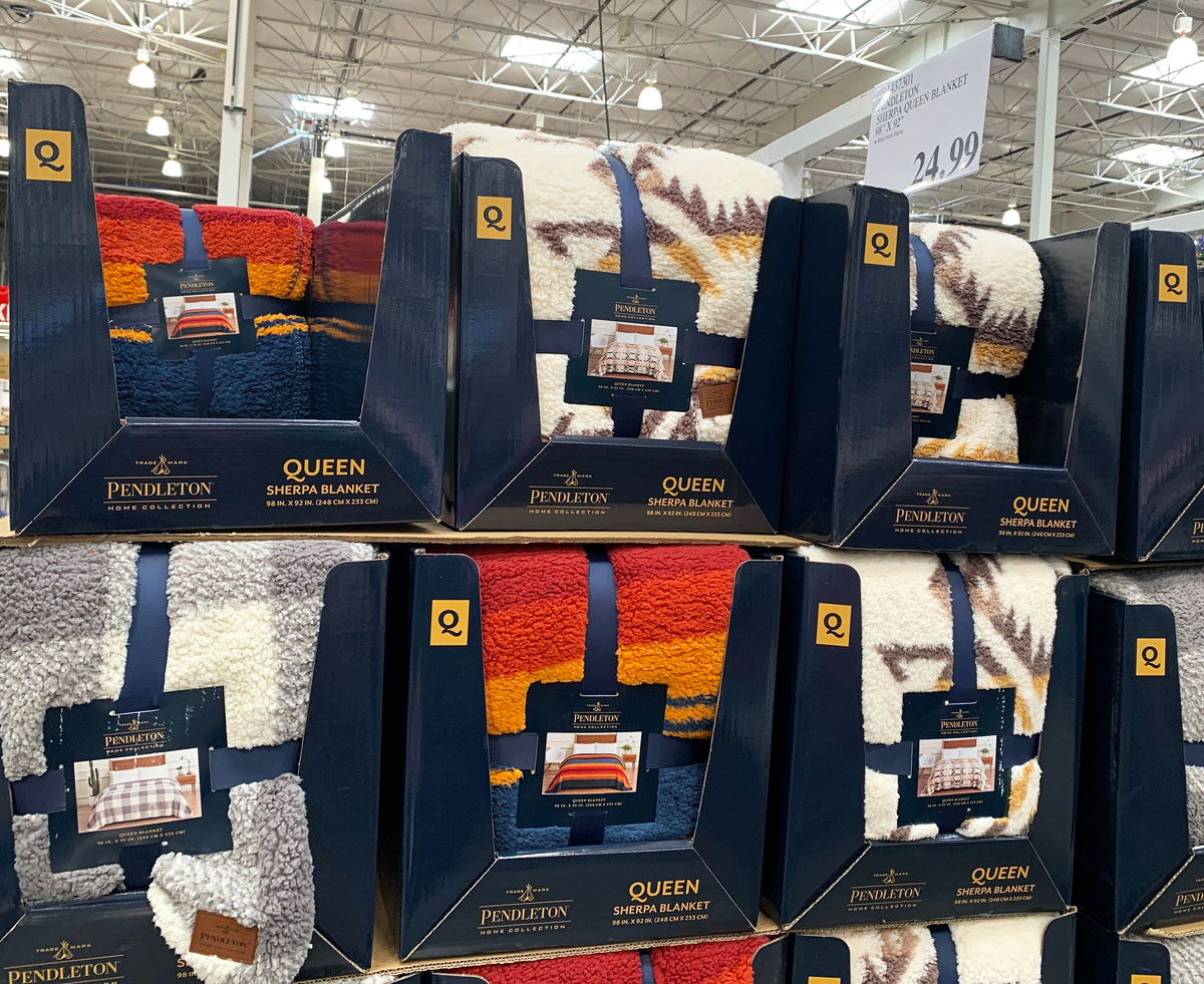 Pendleton Sherpa Queen Size Blankets Only 19.99 Shipped on Costco In