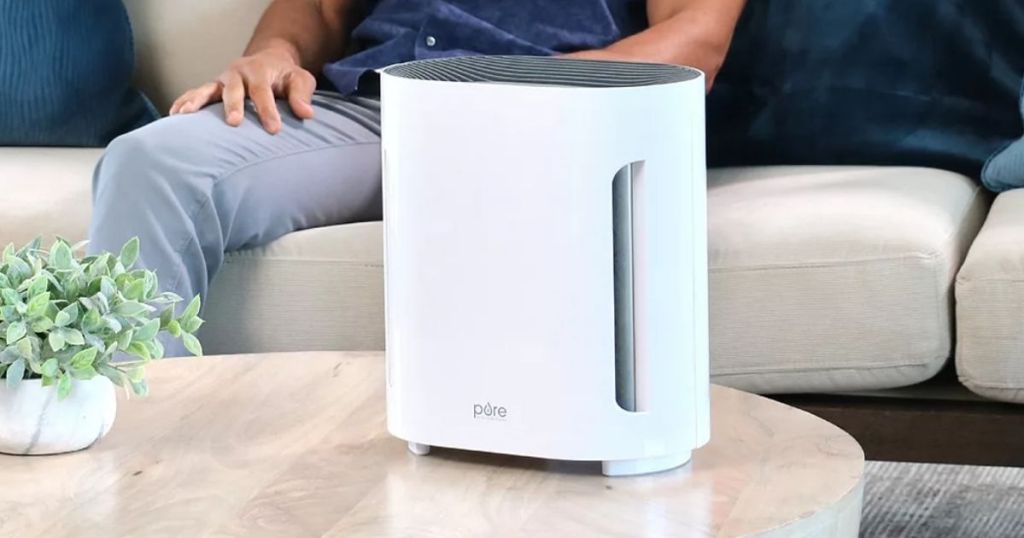 air purifier sitting on a table