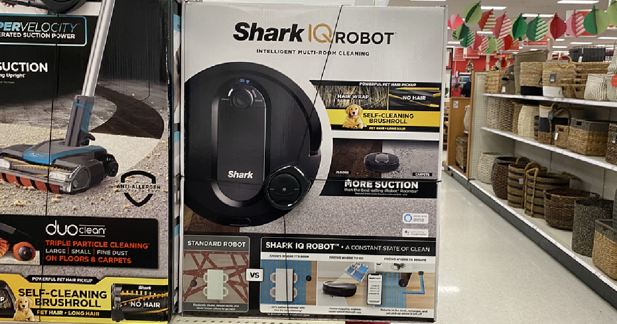 robot vacuum cleaner on store shelf