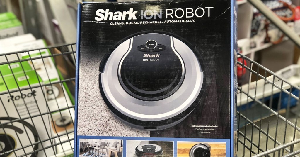 shark ion robotic vacuum in a shopping cart