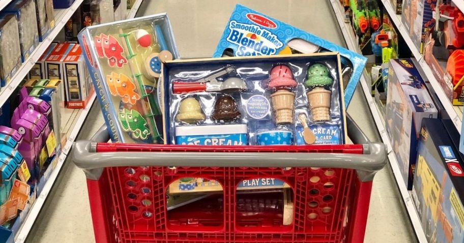 Target Shopping Cart Filled with Melissa & Doug Toys