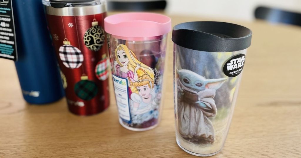 row of Tervis tumblers