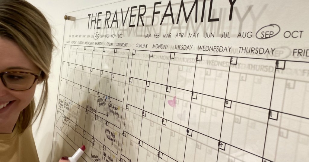 The Raver Family acrylic calendar