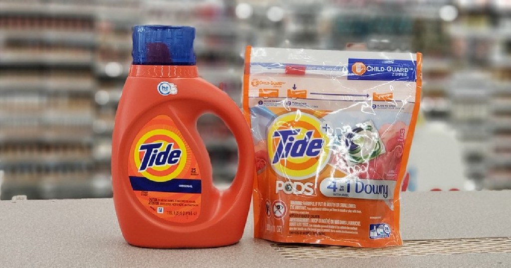 Tide Liquid Detergent and Tide PODS in store