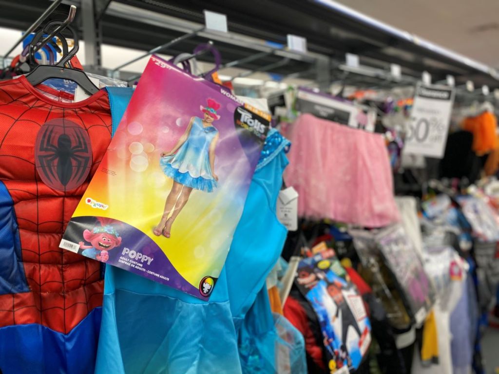 Trolls Poppy Women's Costume on a hanger at Walmart