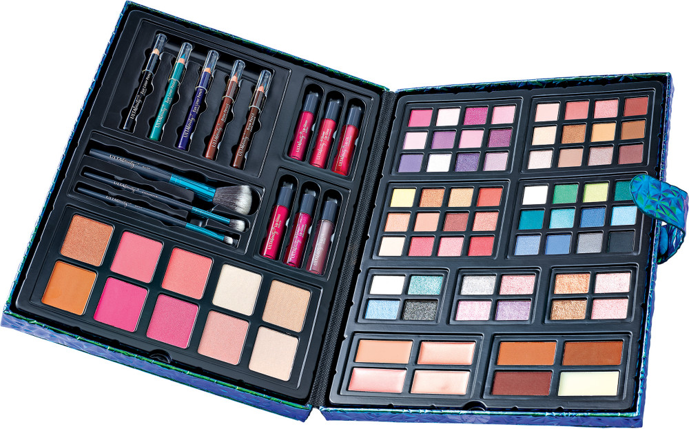 ULTA Beauty box with cosmetics in it