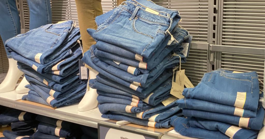jeans on shelf