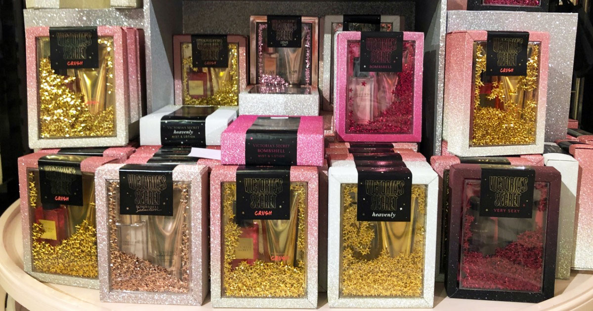 victoria's secret fragrance gift sets in glittery boxes