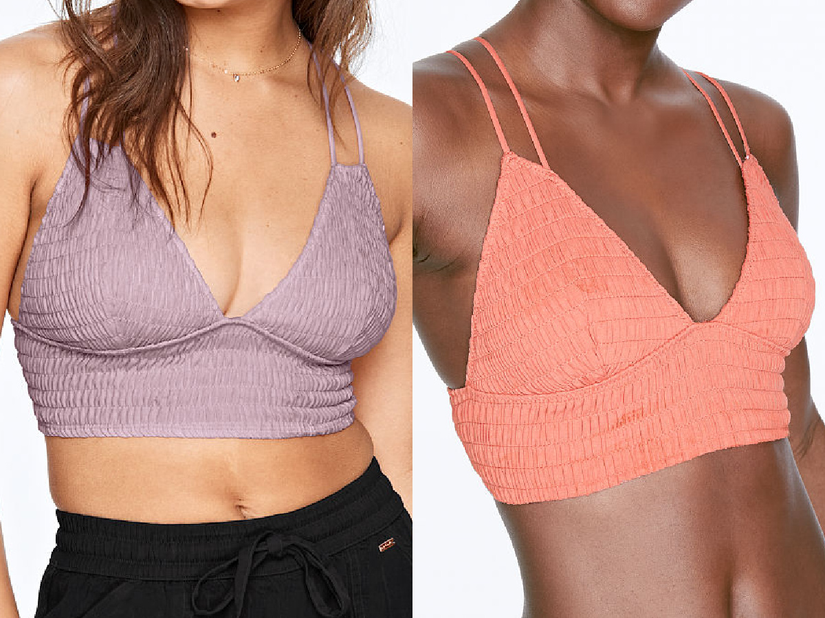 smocked triangle bralette