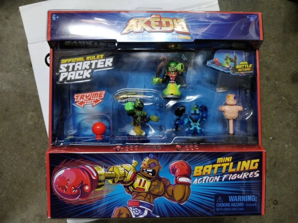 Akedo mini battle figures in packaging