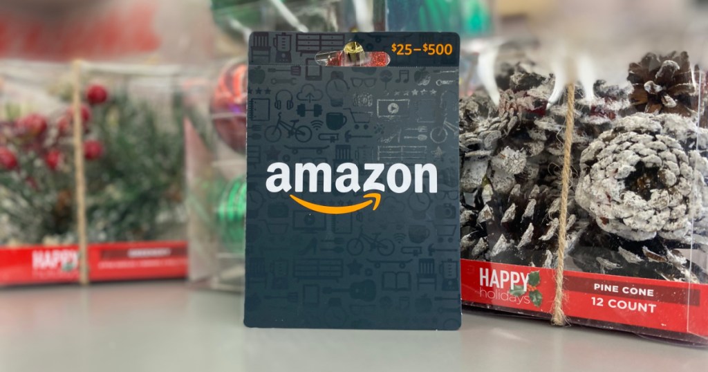 amazon gift card and pine cones