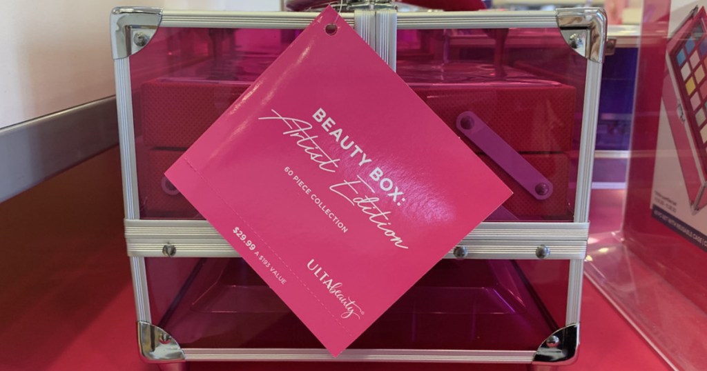 pink box on display in store
