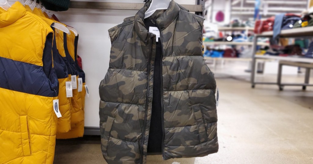 boys vests at old navy camo one in store