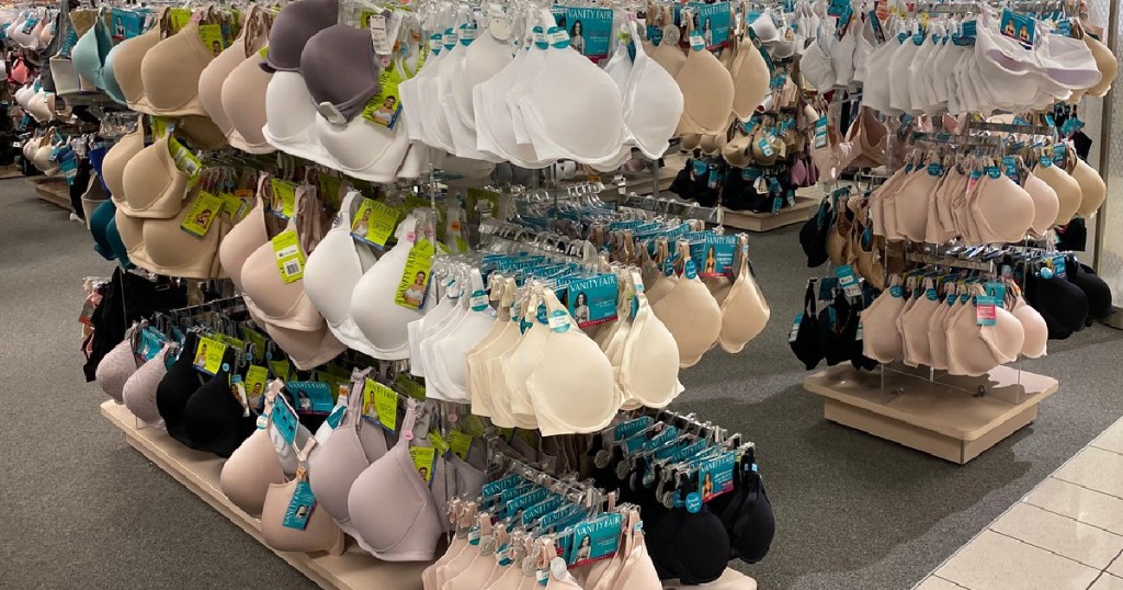 store display of women's bras