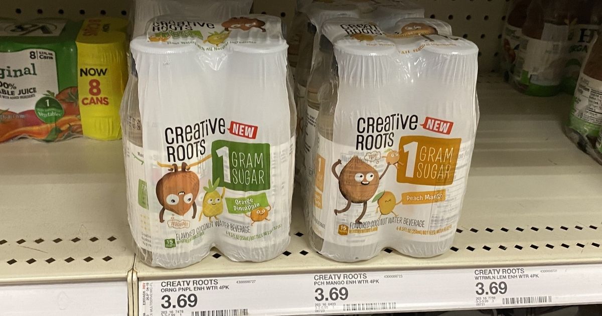 Creative Roots beverages on store shelf