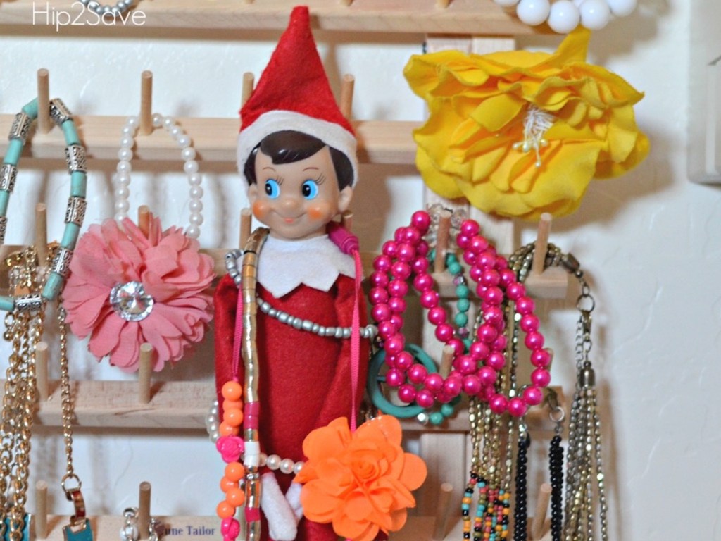elf on the shelf hiding in jewelry