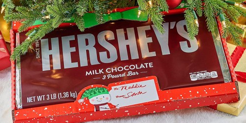 Giant Hershey’s Holiday Chocolate 3-Pound Candy Bar Only $9.98 on Amazon