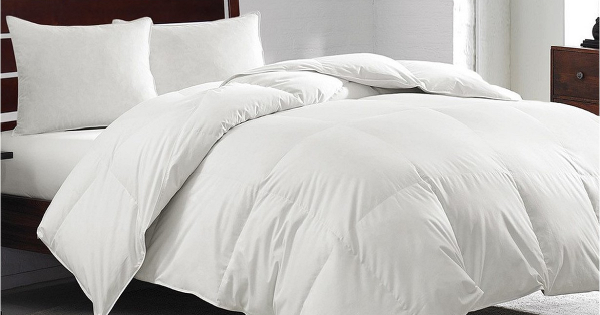 goose down comforter on bed