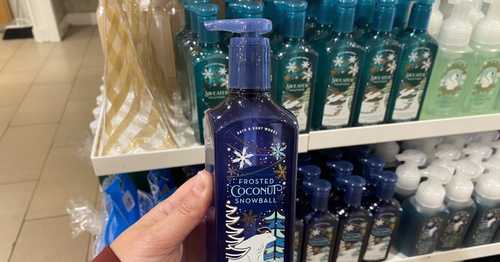 hand soap from bath & body works in hand in store