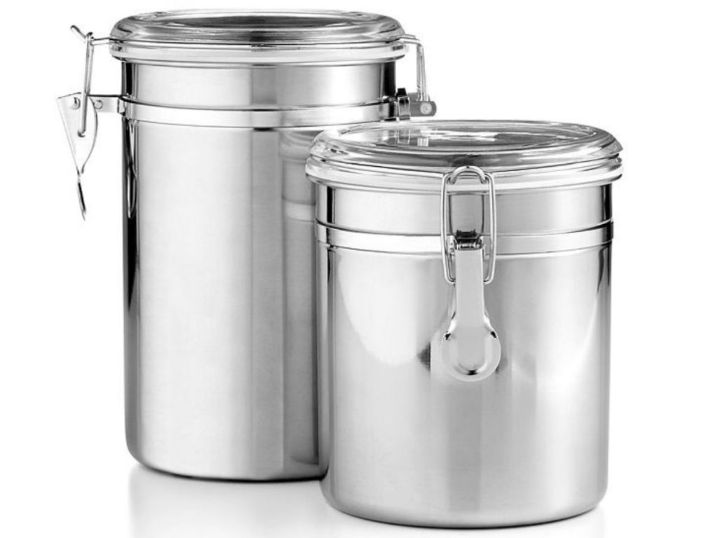 2 stainless steel containers