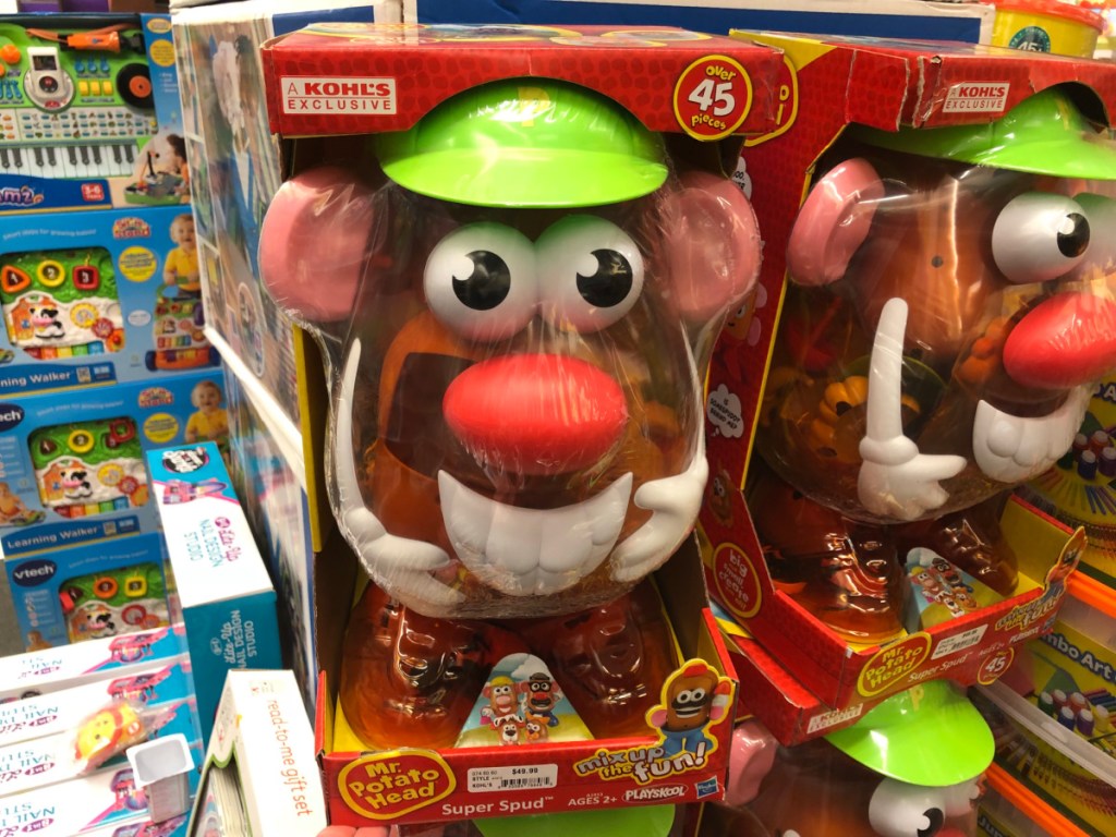 mr potato head toy on display in store
