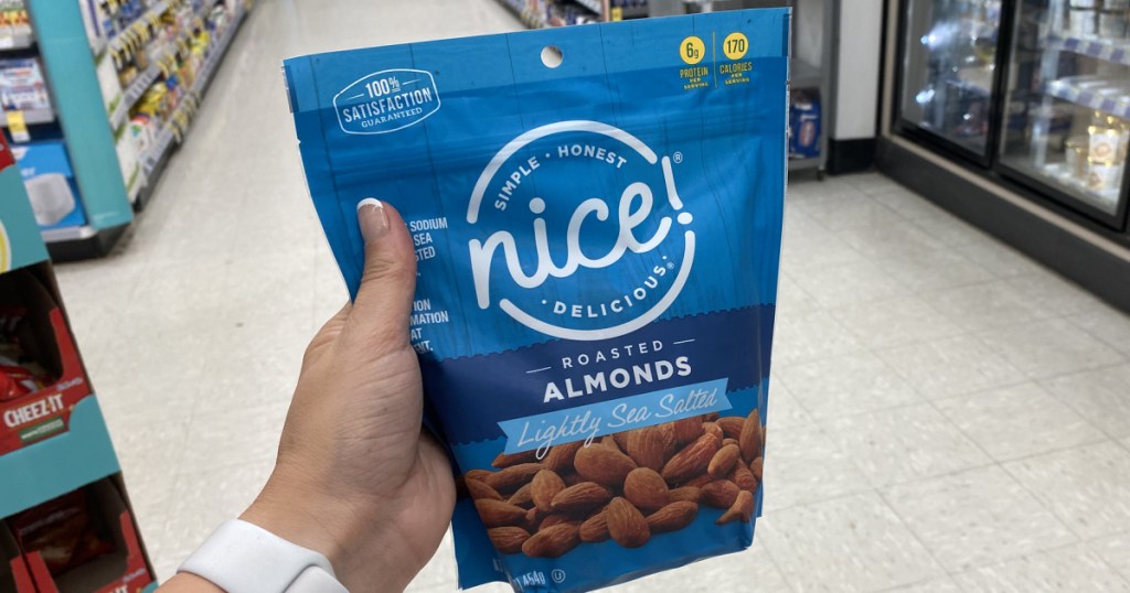 nice! almonds in bag in store at walgreens
