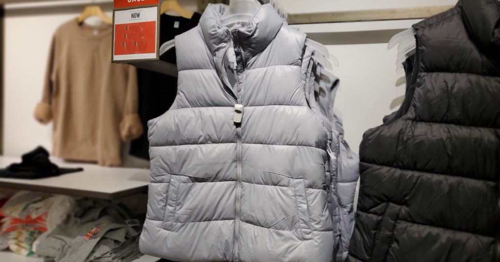 puffer vests at old navy in store