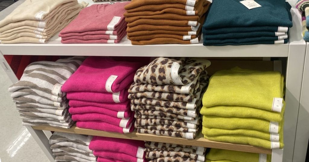 A New Day Target Sweaters on display