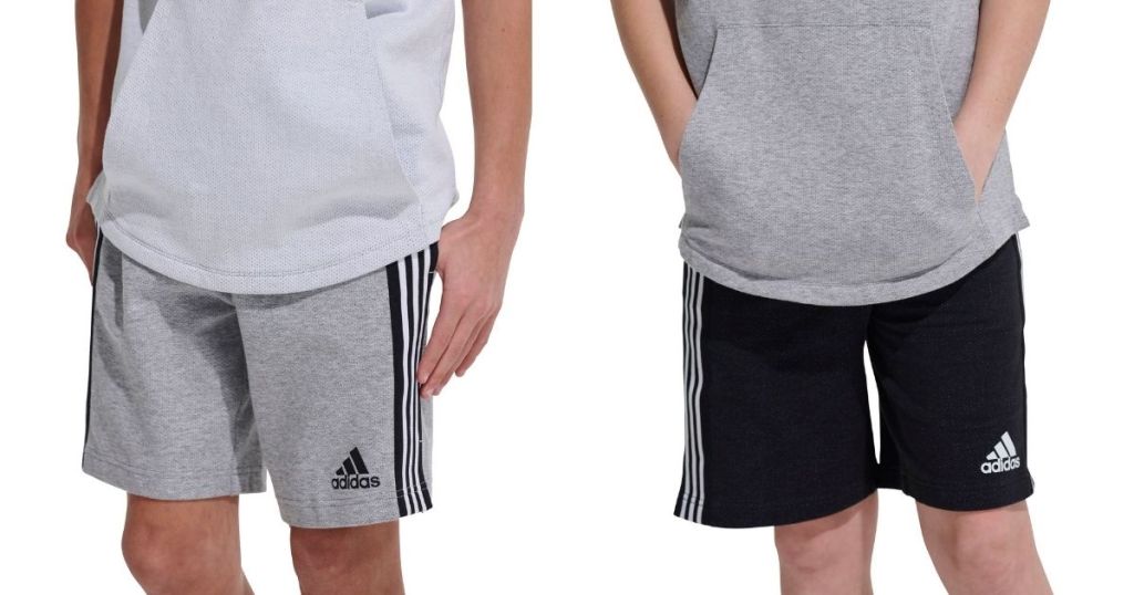 gray and black Adidas Boys Shorts